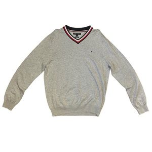 Tommy Hilfiger Men's Stripe V Neck Sweater